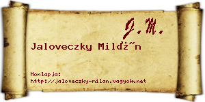 Jaloveczky Milán névjegykártya
